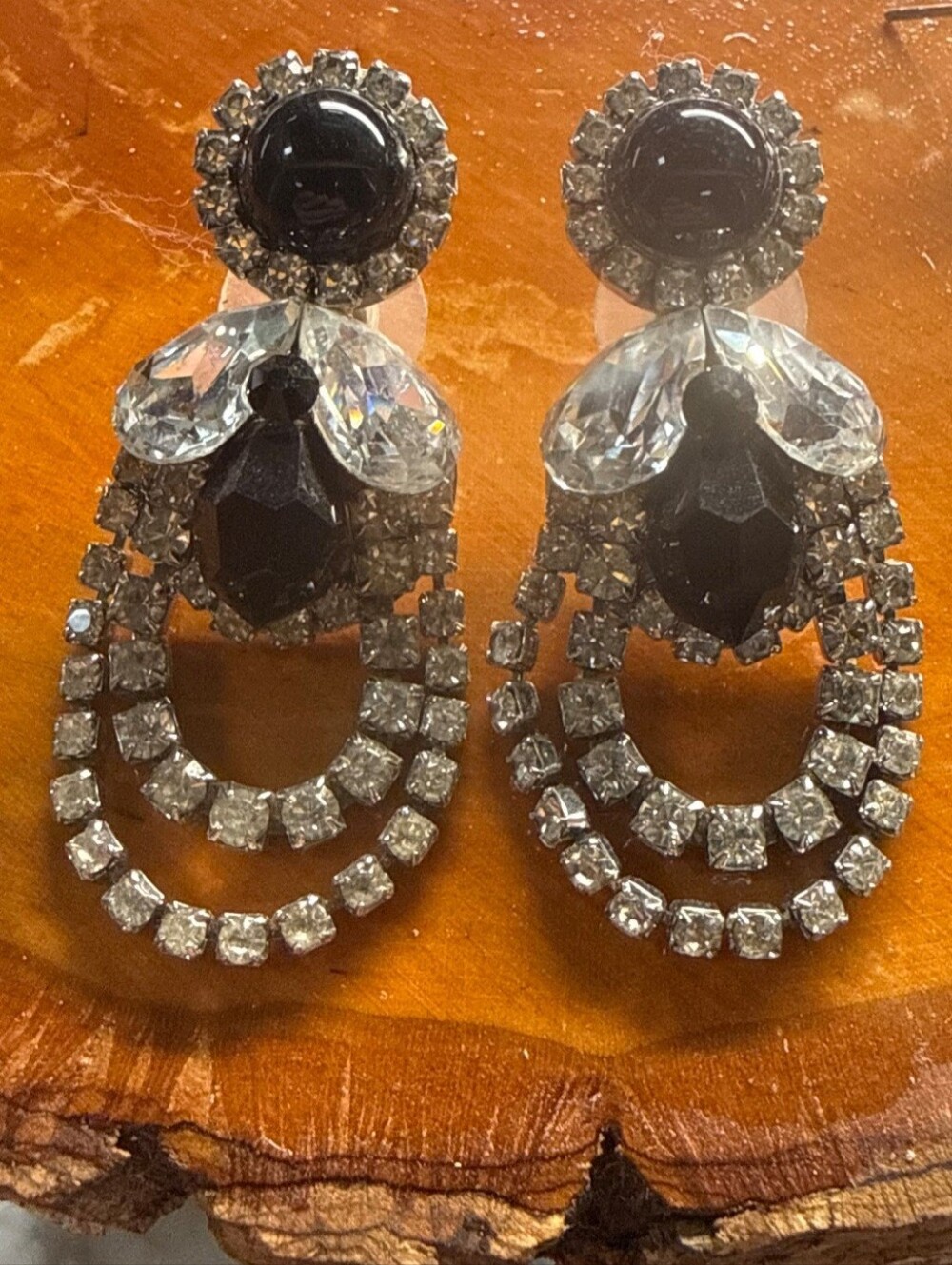 Vintage Sterling Silver Susan Benerofe Crystal Earrings